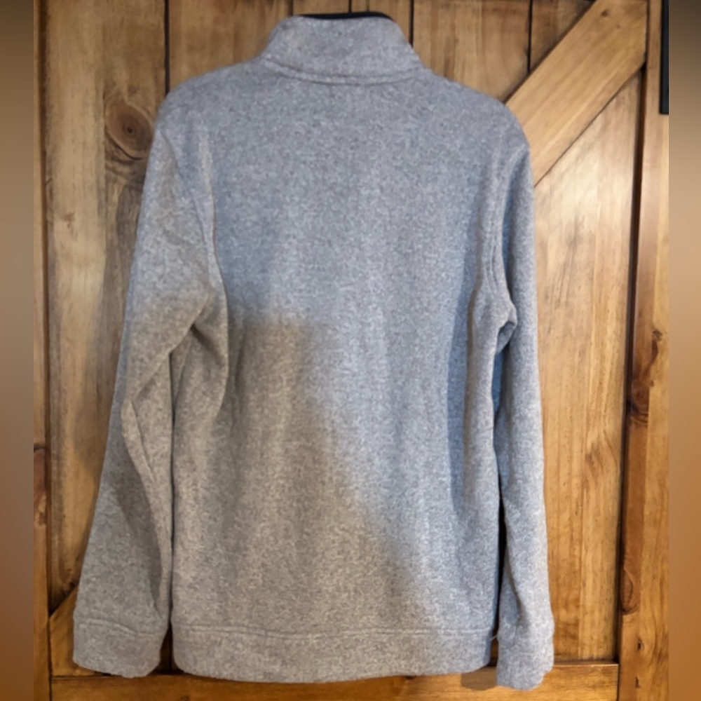 Eddie Bauer Pullover 3/4 Zip Up Light Gray Fleece - Size Medium - Picture 2 of 5